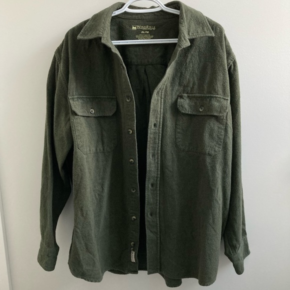 Vintage oversized green flannel shirt - Picture 1 of 6